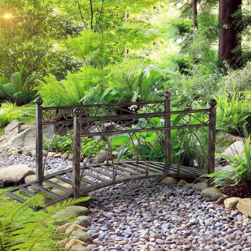 Outsunny Metal Arch Zen Garden Bridge by HouseOfZazla