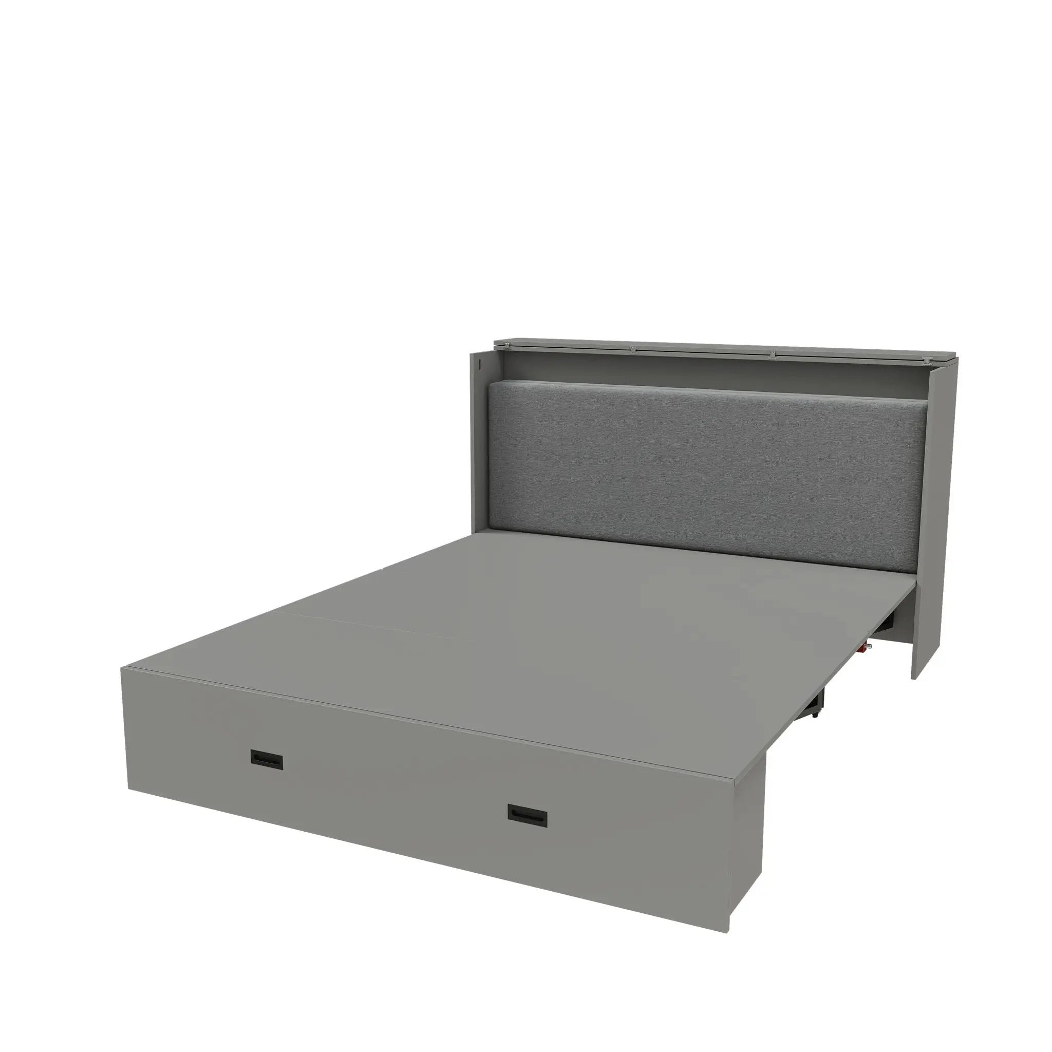 Murphy Bed With Storage Drawers And Charging Cabinet, Foldable Panels, Swivel Wheels by HouseOfZazla