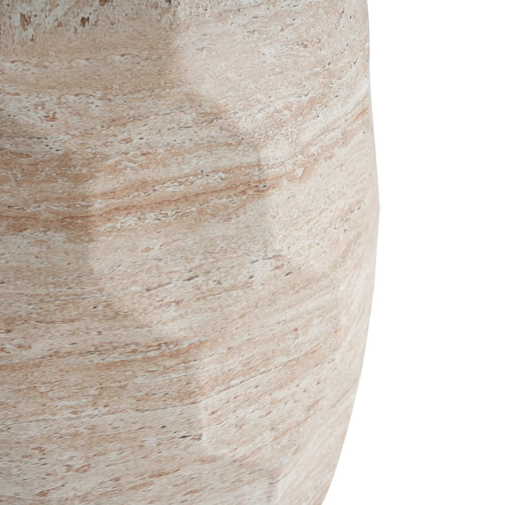 Travertine Lightweight Concrete Side Table For Indoor / Outdoor Use - Beige by HouseOfZazla