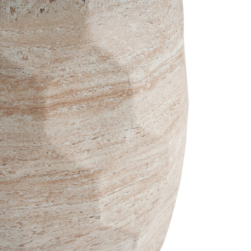 Travertine Lightweight Concrete Side Table For Indoor / Outdoor Use - Beige by HouseOfZazla
