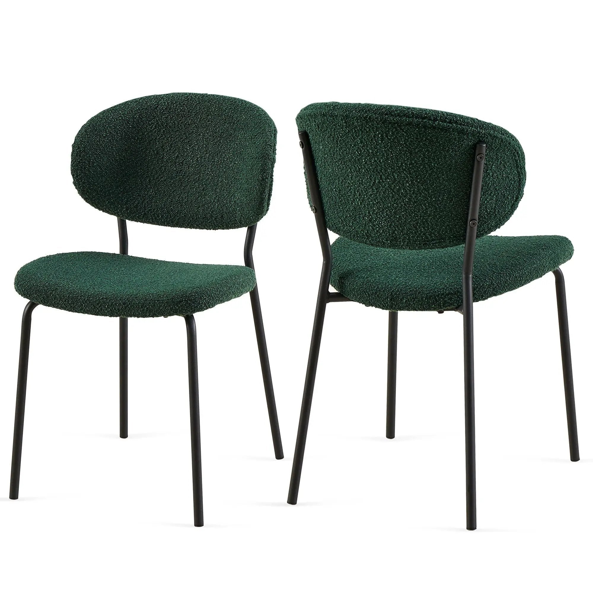 Boucle Dining Chairs, Dining Chairs With Metal Legs For Dining Room, Kitchen, Living Room by Unique Piece Furniture