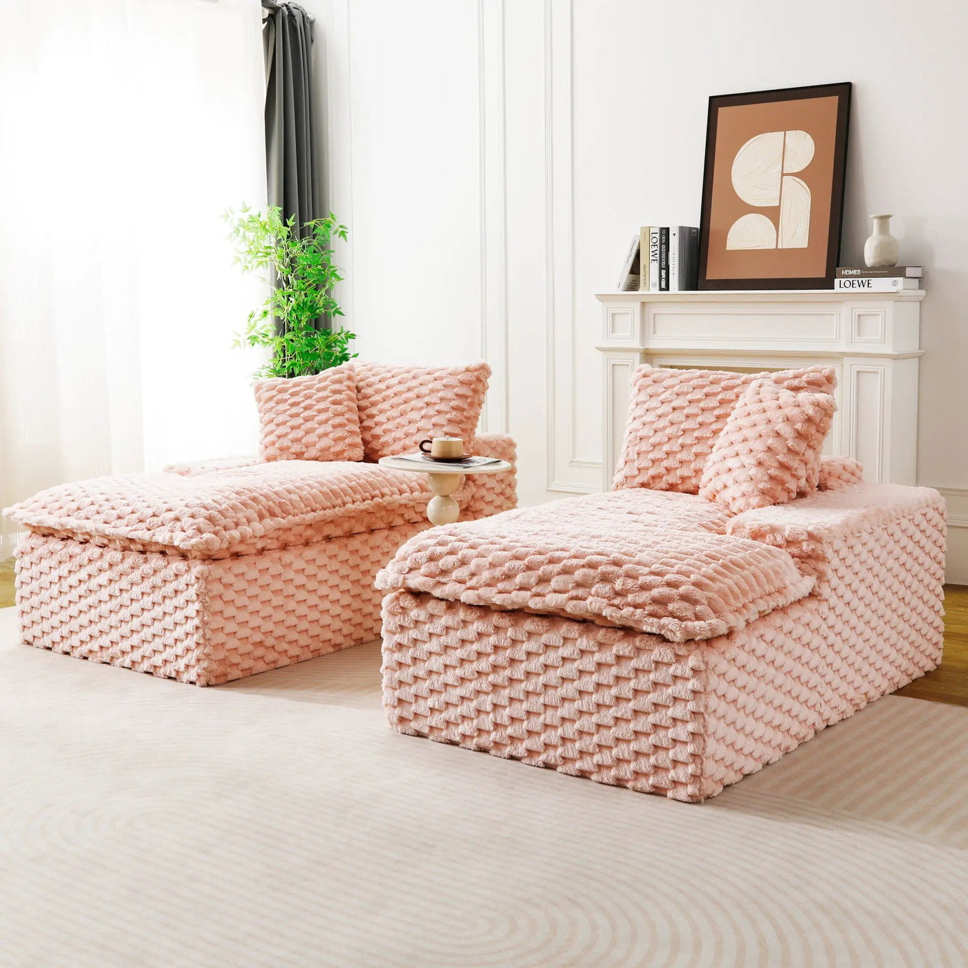 Double Chaise Lounge With Full Compressed Sponge by HouseOfZazla