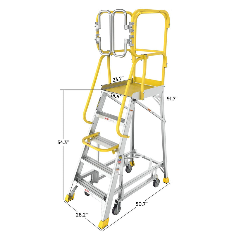 5 Step 375lbs Aluminum Rolling Platform Ladder by HouseOfZazla