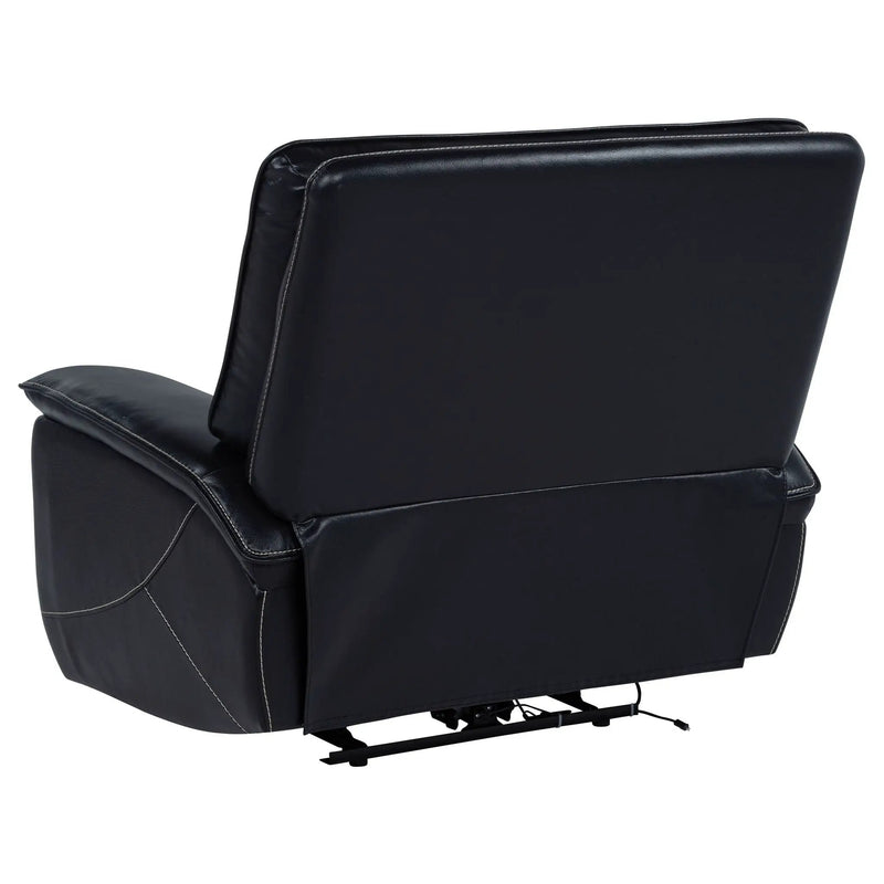 Hewitt Leather Upholstered Dual Power Recliner Chair Black by Unique Piece Furniture