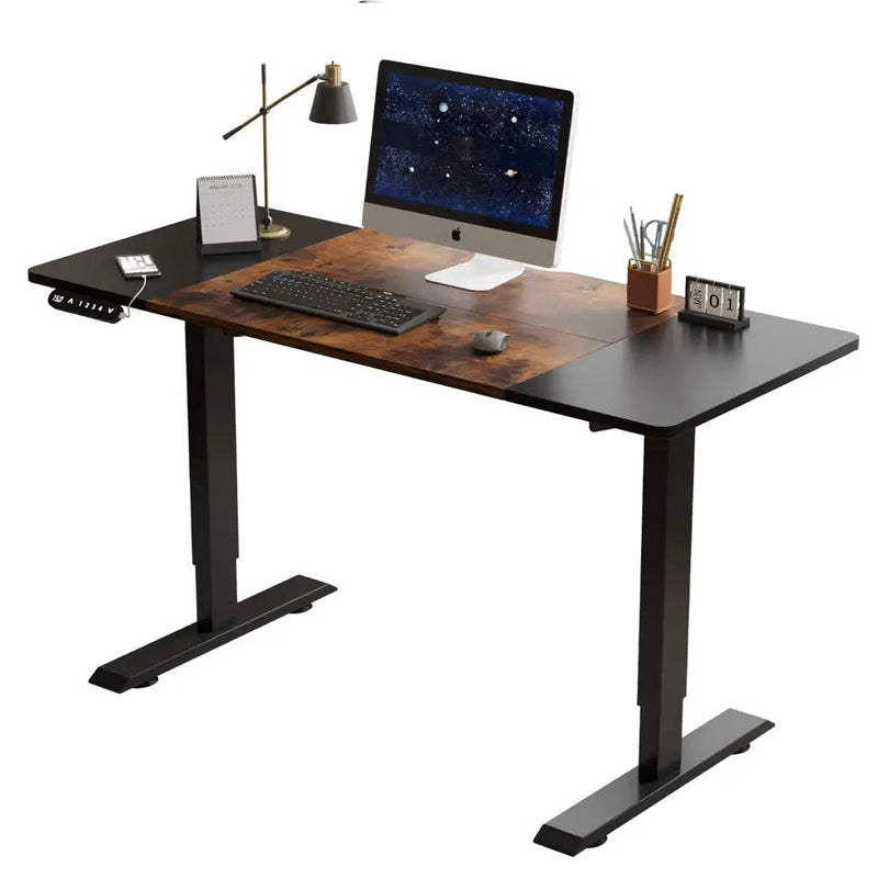 55"×24" Black & Rustic Electric Standing Desk by HouseOfZazla
