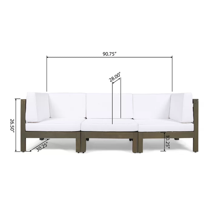 Brava X-Back 3 Seater Outdoor Sectional Sofa Set, photo 5 of 10