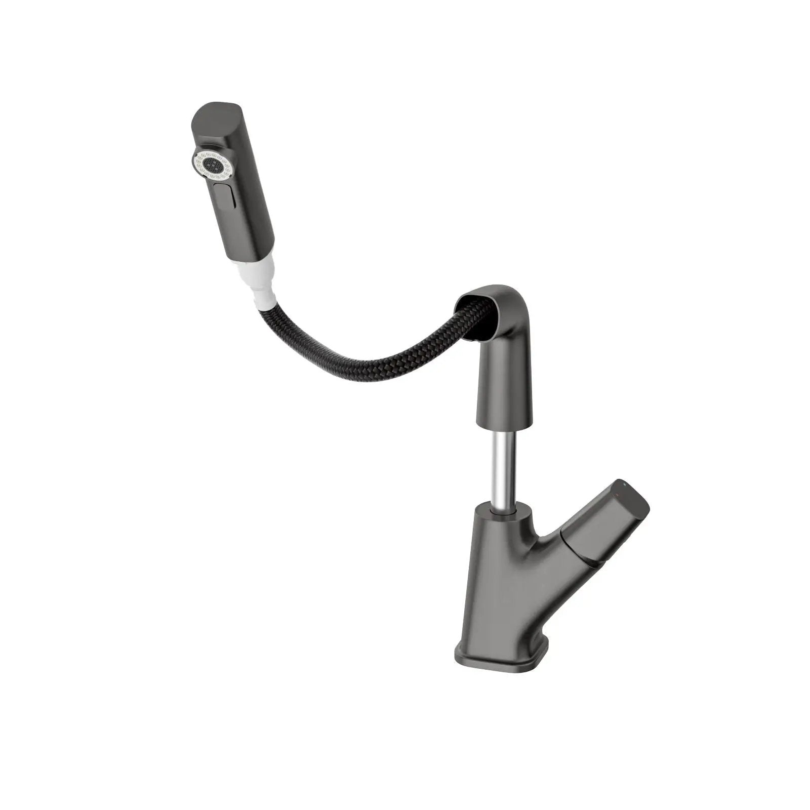 Pull Down Bathroom Sink Faucet With 3 Water Modes And Stainless Steel Construction - Gunmetal Black by HouseOfZazla