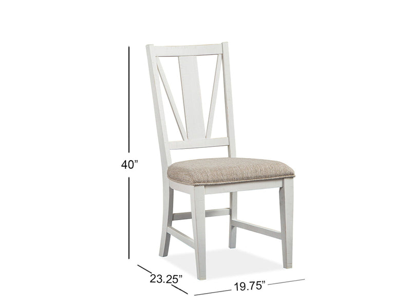 Heron Cove - Dining Side Chair With Upholstered Seat (Set of 2) - Chalk White, photo 6 of 7