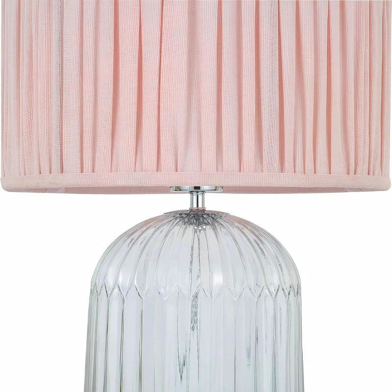 Nordic Home Romantic Solid Wood Table Lamp with LED Nebulis in Gold - Clear and Pink by HouseOfZazla