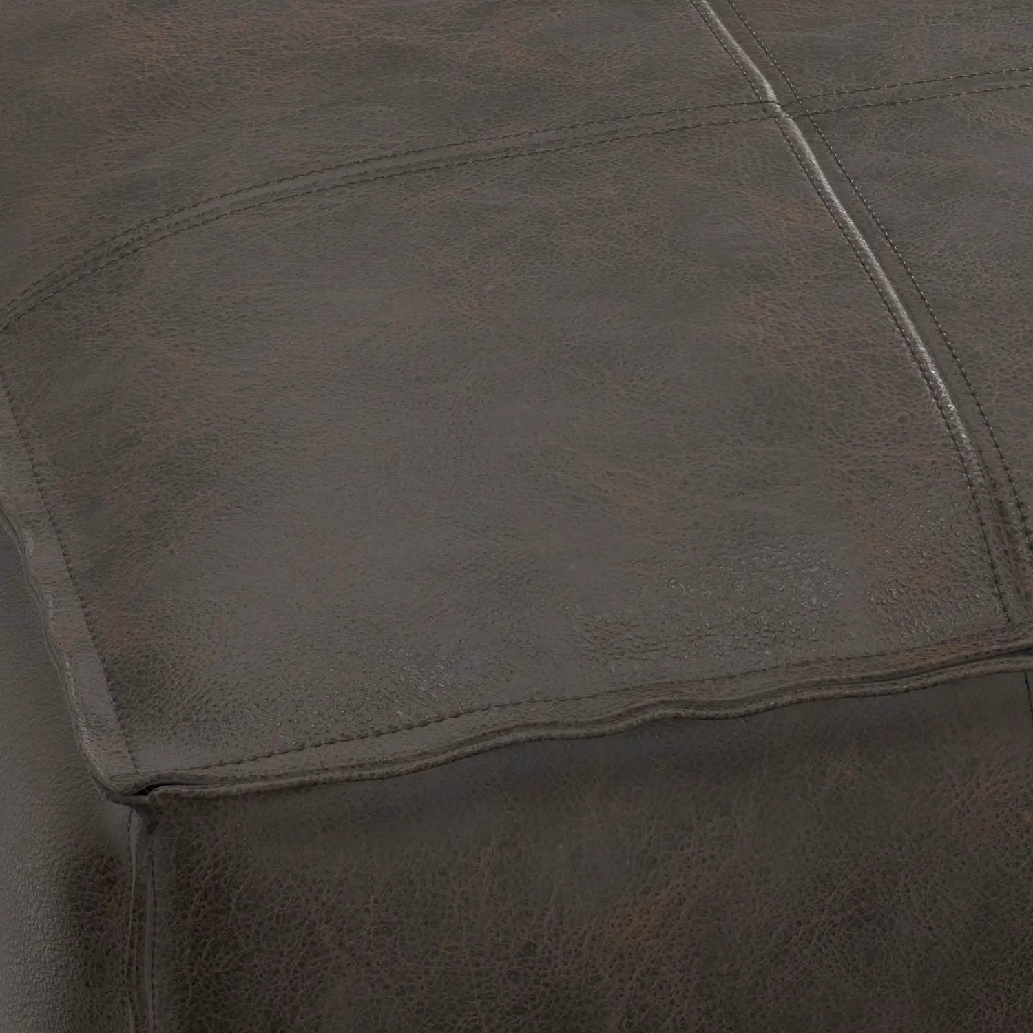 Sheffield - Square Pouf - Distressed Dark Brown by HouseOfZazla