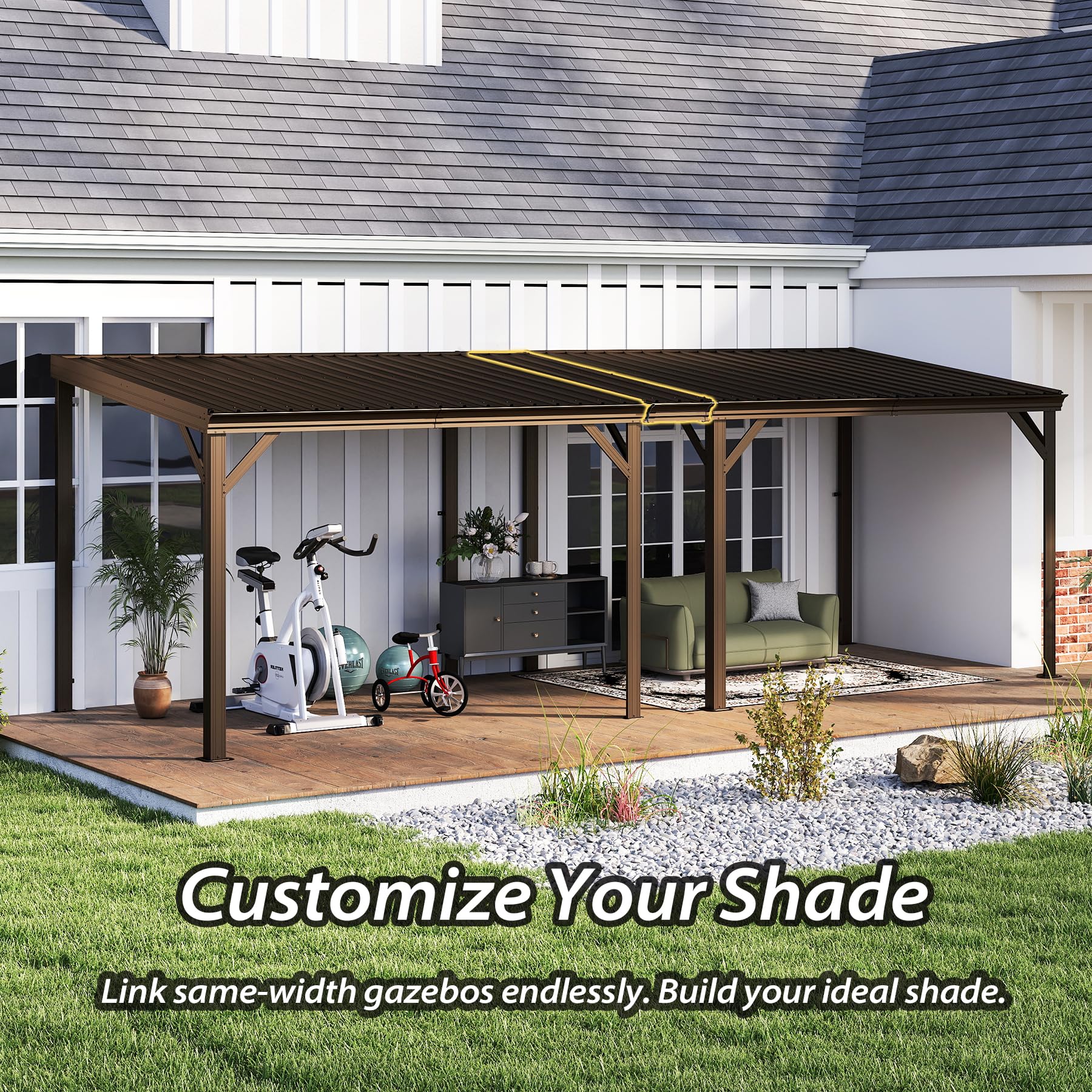 Gazebo Connector Kit for 8ft Width Wall Mounted Gazebos by HouseOfZazla