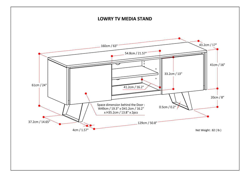 Lowry - TV Media Stand - Rustic Natural Aged Brown by HouseOfZazla
