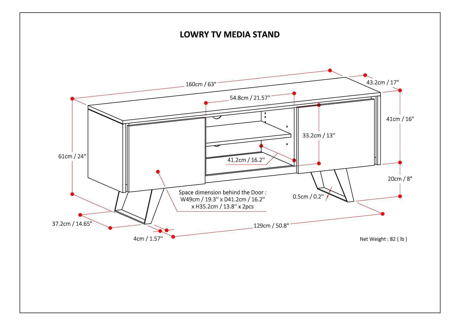 Lowry - TV Media Stand - Distressed Charcoal Brown by HouseOfZazla