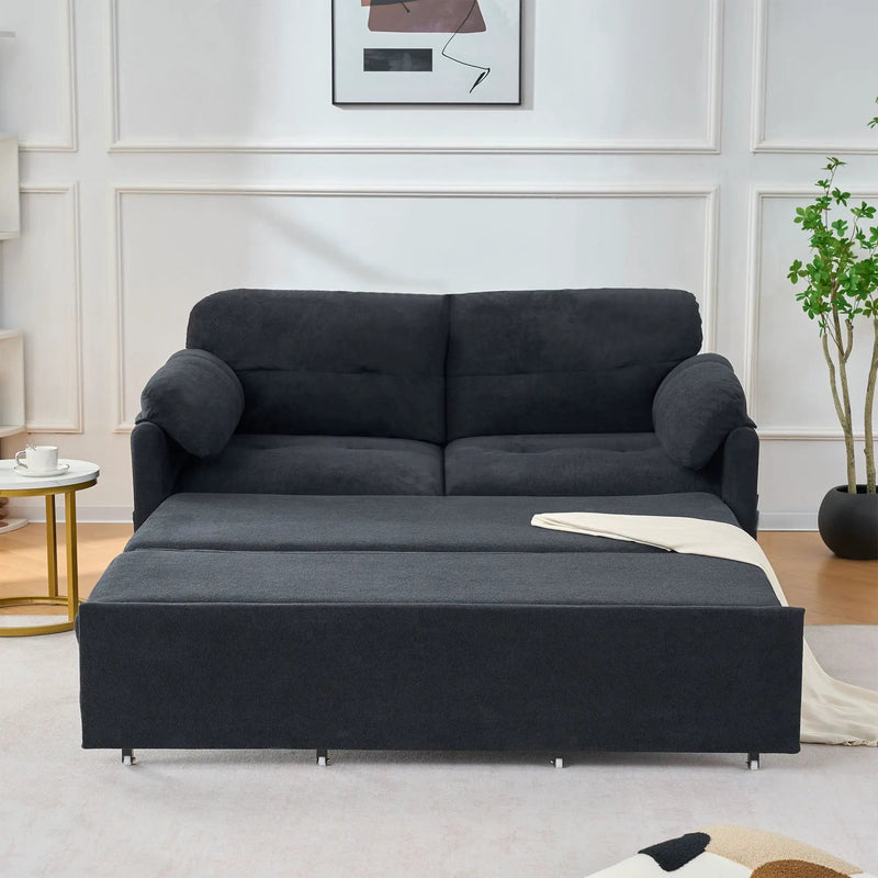 Convertible Pull Out Sofa Bed Queen Size, 3 In 1 With Side Storage by Unique Piece Furniture