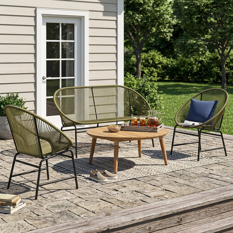 Nusa Outdoor Patio 4-Pcs Chat Set by HouseOfZazla