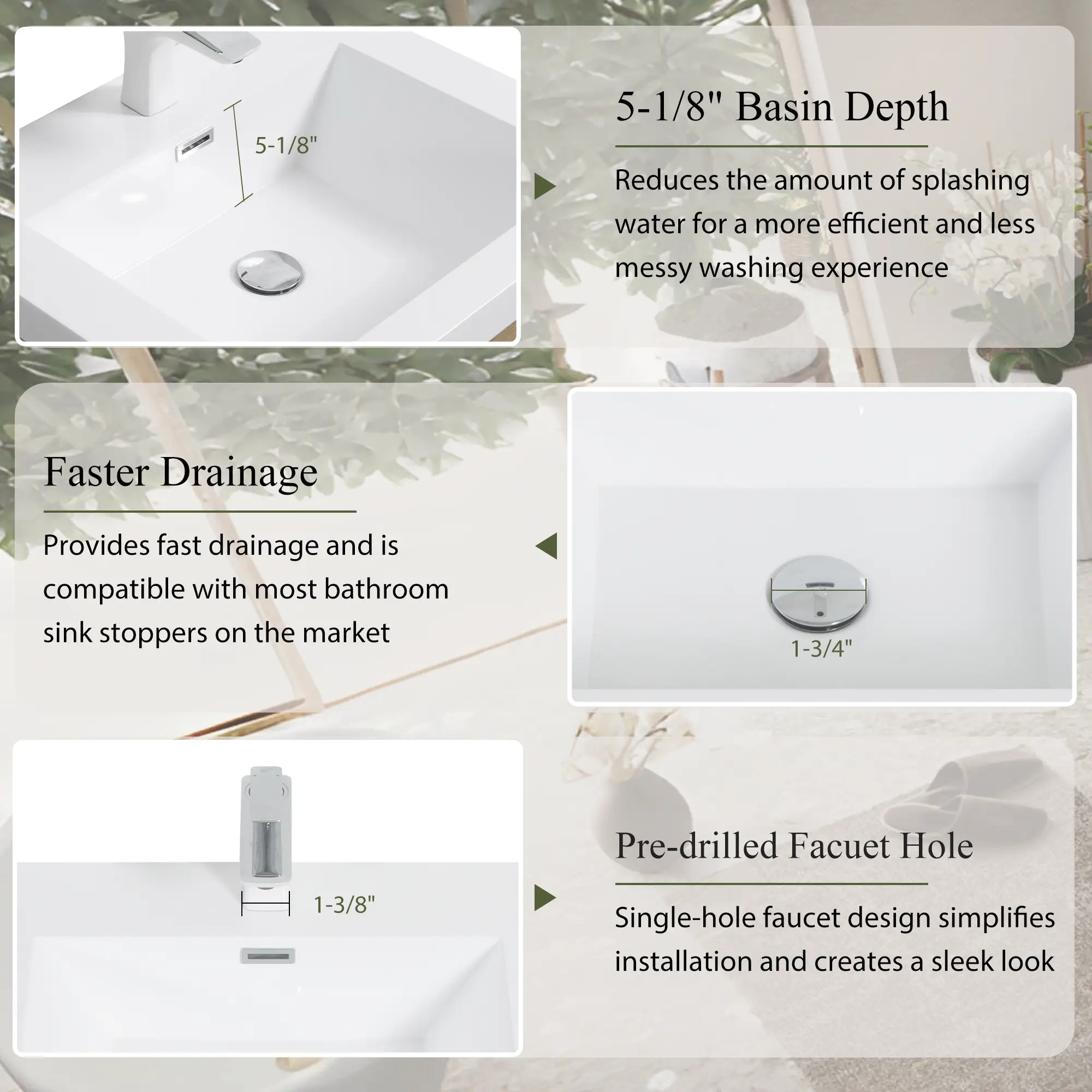 36" Wall-Mounted Bathroom Vanity with Sink by HouseOfZazla