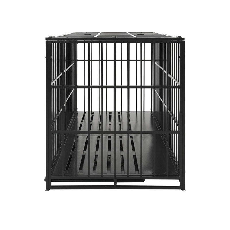 Extra Large Heavy Duty Dog Crate With Removable Pans For Dogs - Black by HouseOfZazla