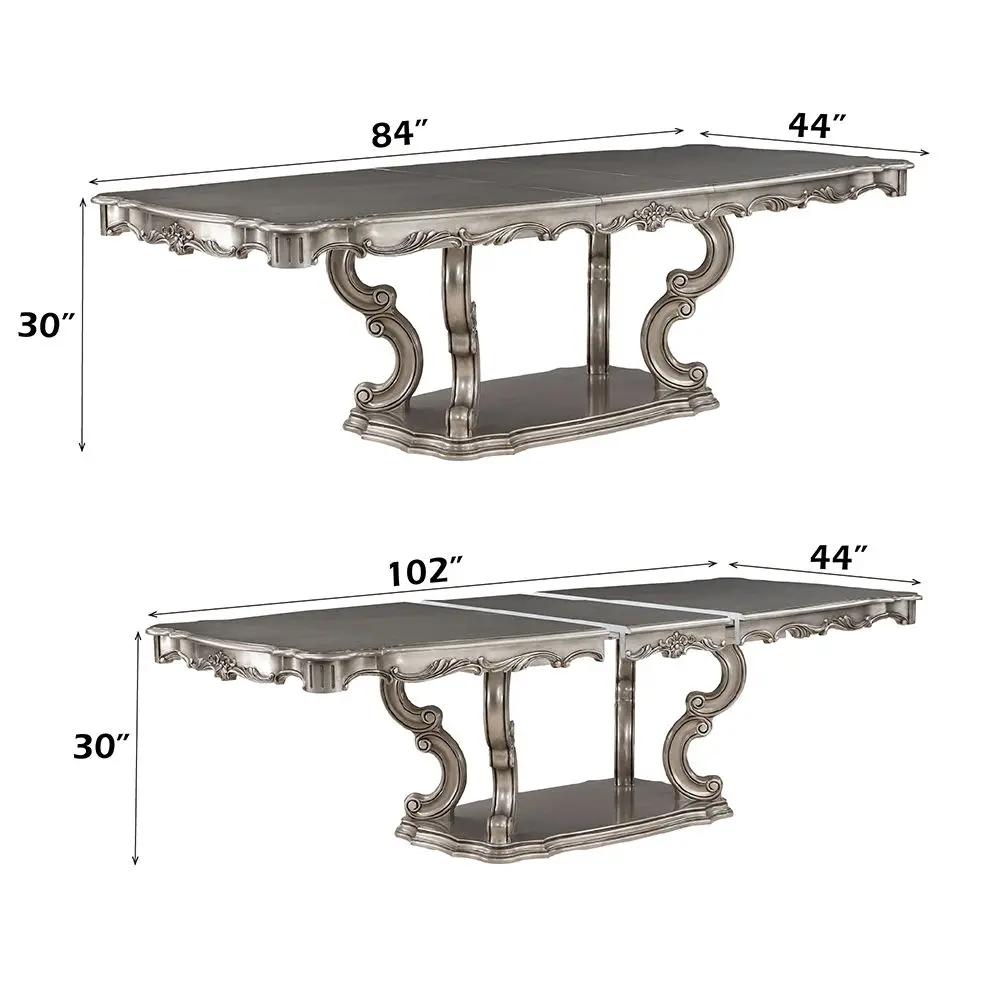Ariadne - Dining Table With Pedestal - Antique Platinum by Unique Piece Furniture