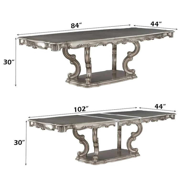 Ariadne - Dining Table With Pedestal - Antique Platinum by Unique Piece Furniture