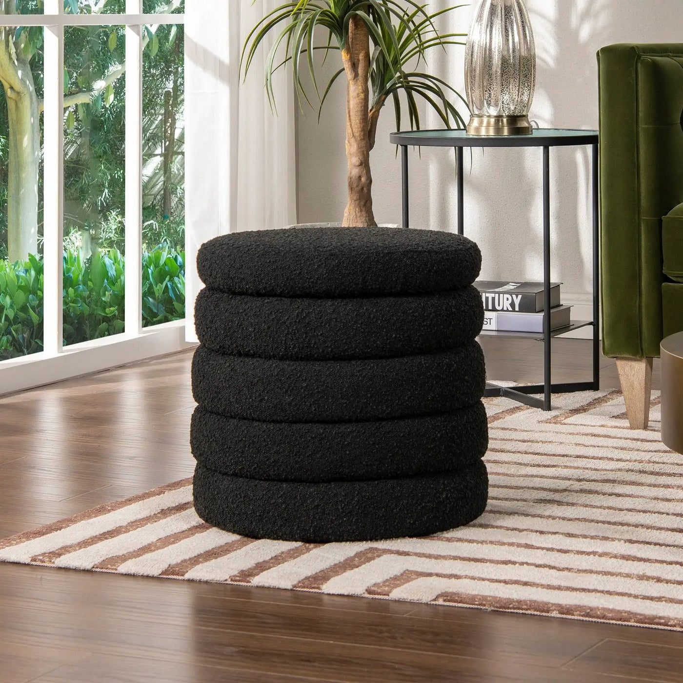 Fuji - Oversized Round Storage Ottoman by HouseOfZazla