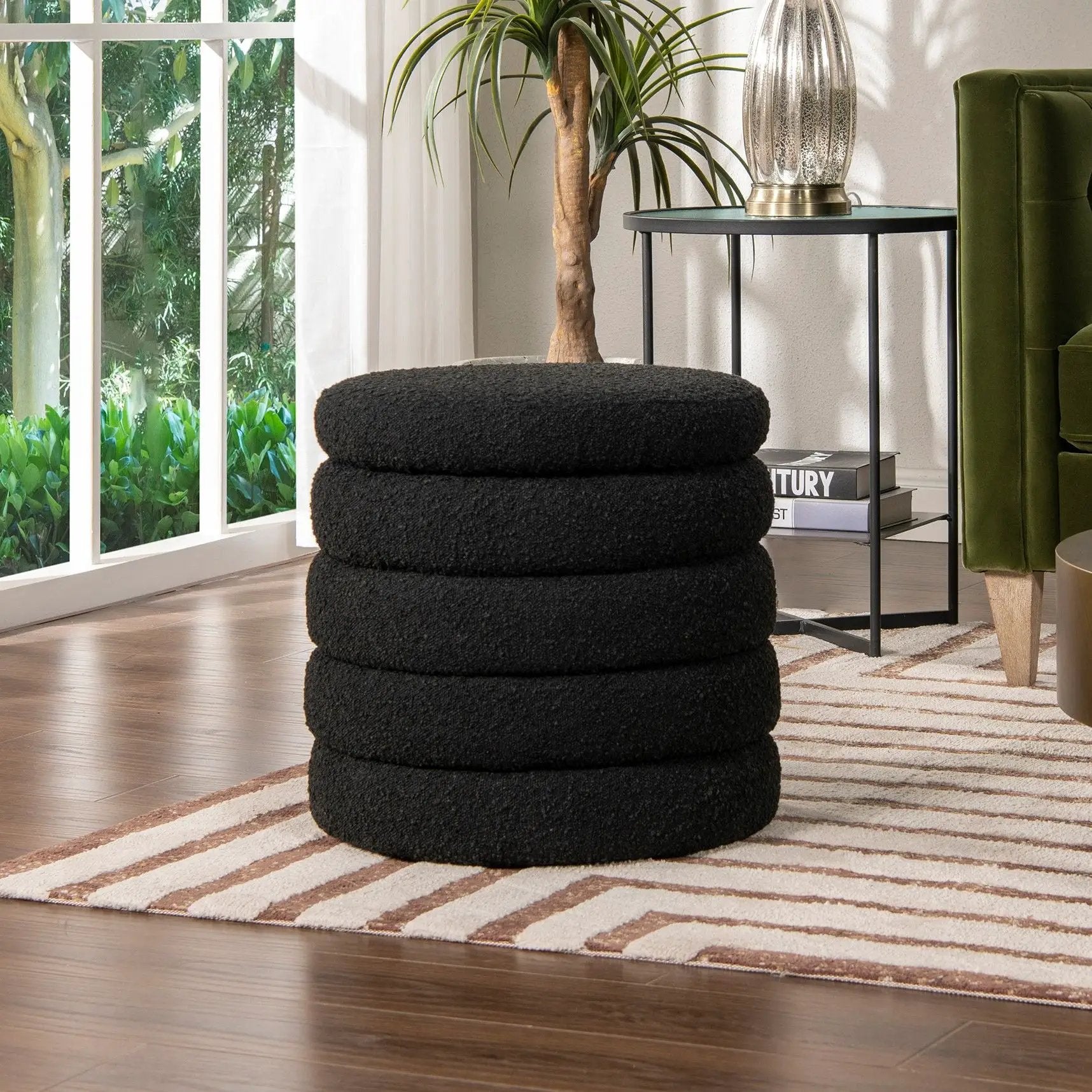 Fuji - Oversized Round Storage Ottoman by HouseOfZazla