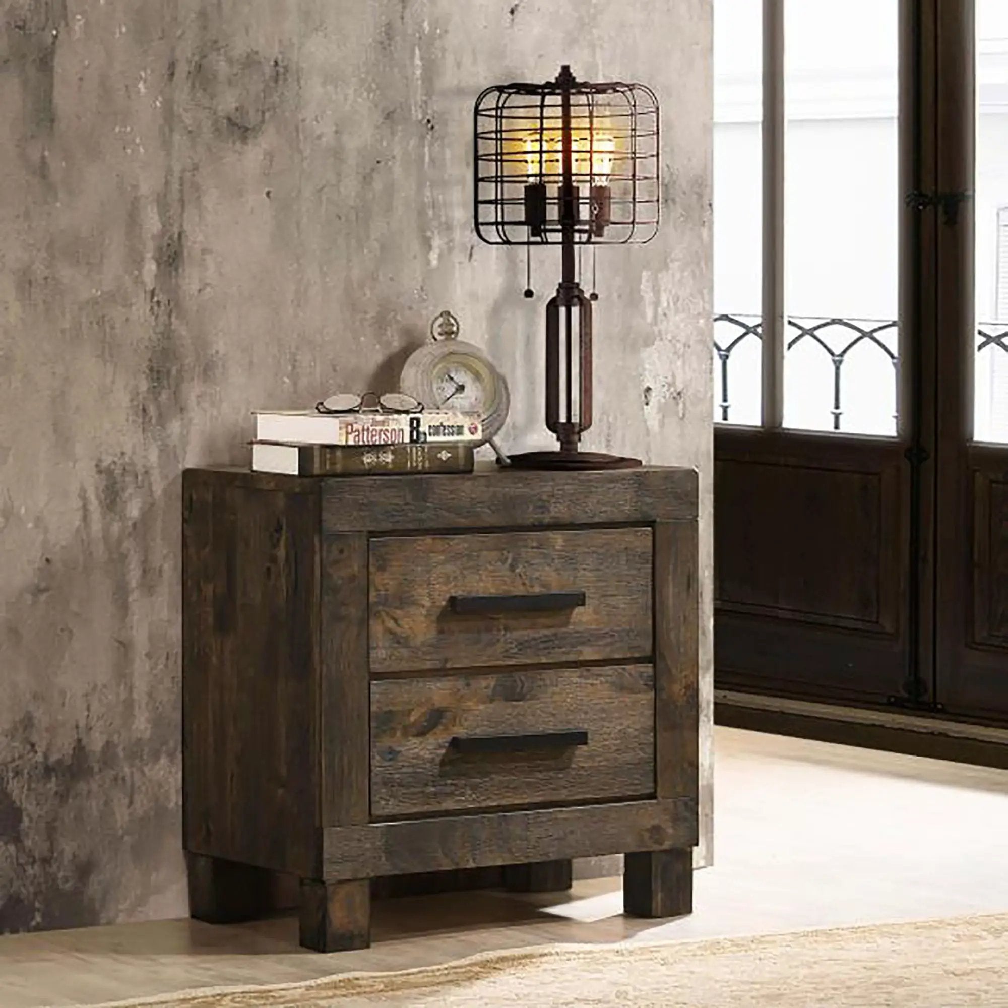 2 Drawer Nightstand - Brown Wood by HouseOfZazla