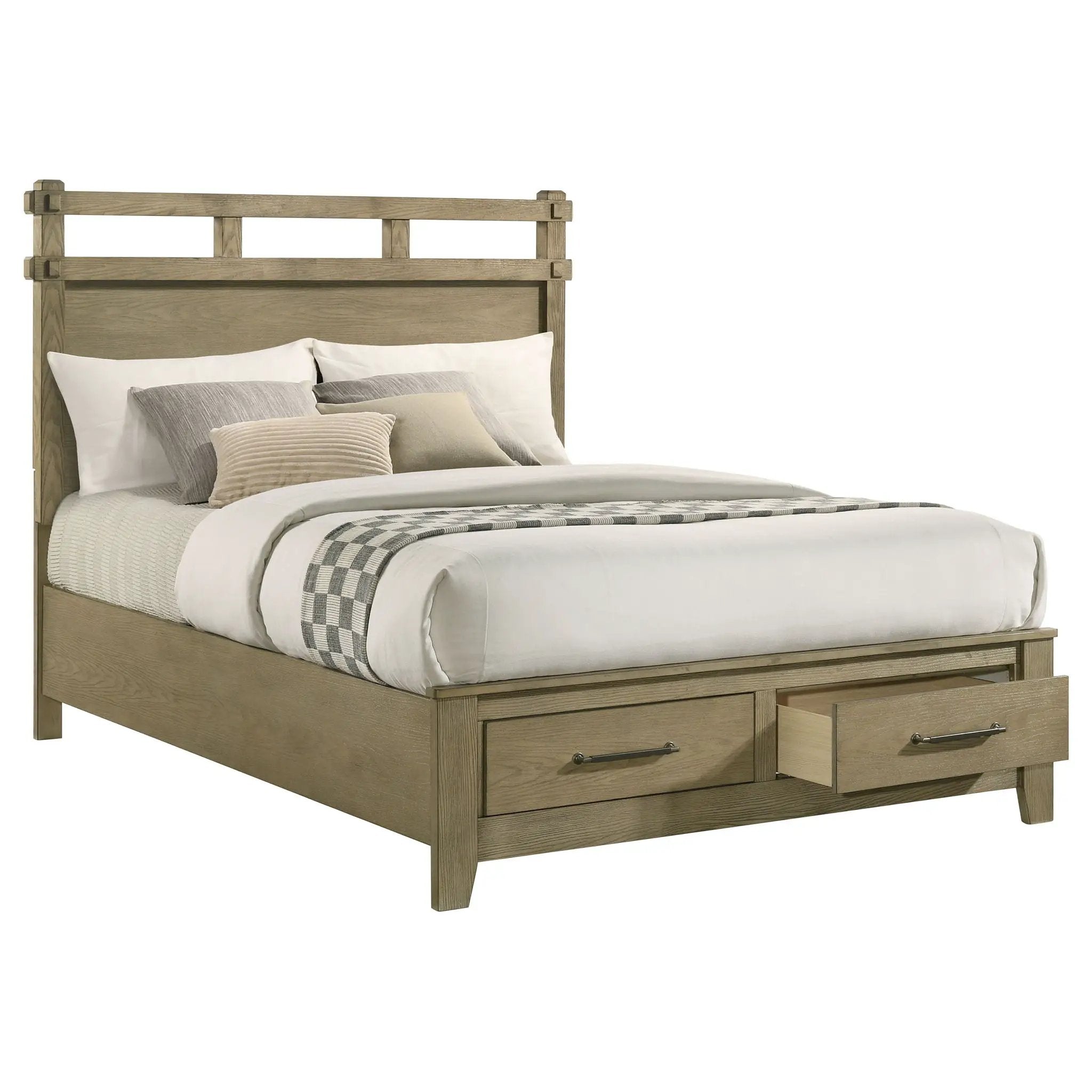 Hazlewood 59-inch Queen Panel Storage Bed Vineyard Oak by Unique Piece Furniture
