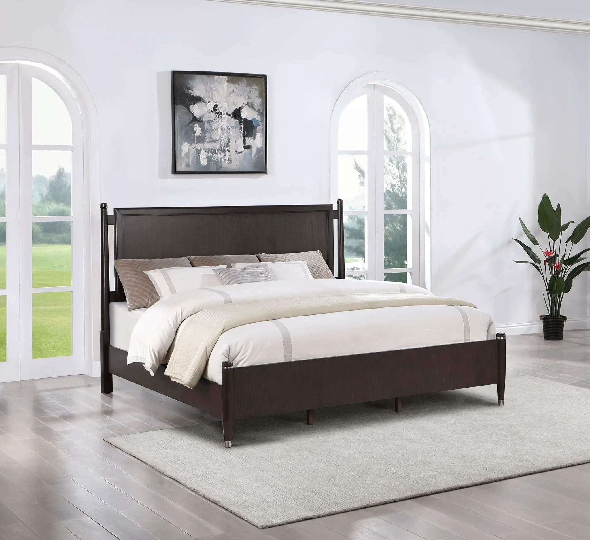 Emberlyn Wood Queen Poster Bed Brown by Unique Piece Furniture