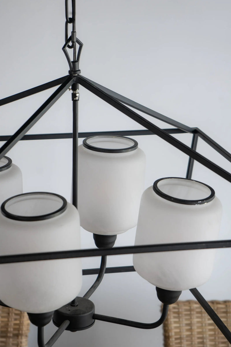 26" Iron Chandelier - Sleek Industrial Style by HouseOfZazla