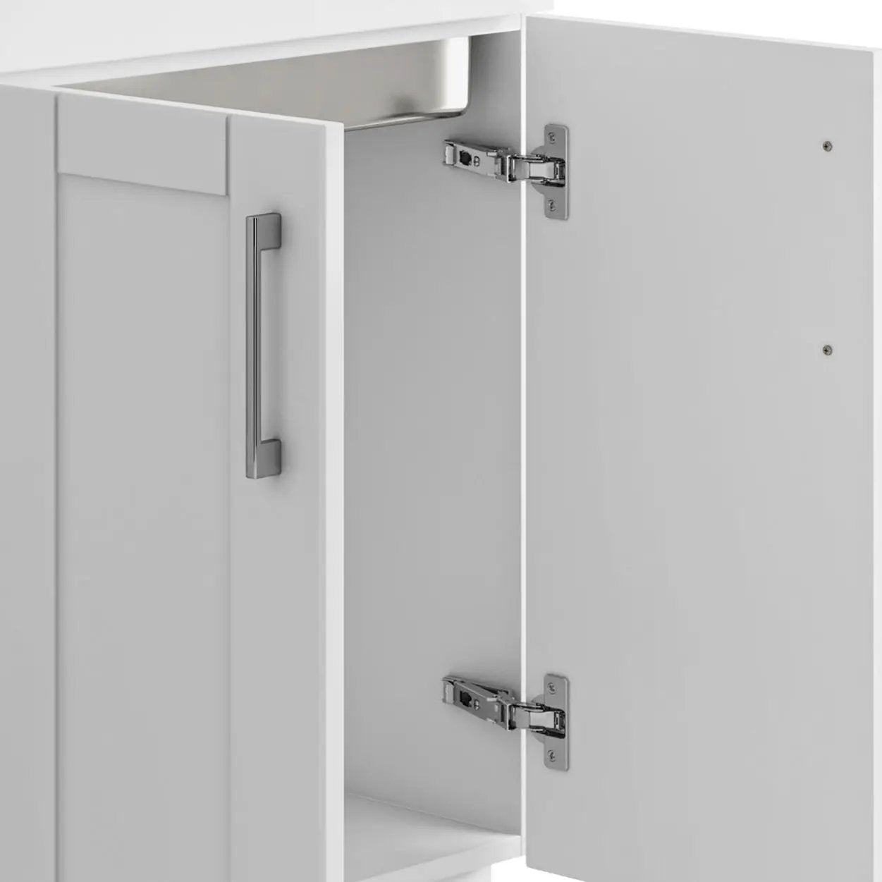 Shaker - Modern Wide, Laundry Cabinet With Faucet And Stainless Steel Sink by HouseOfZazla