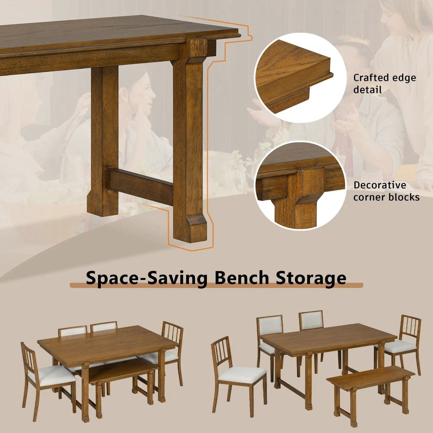 6 Piece Kitchen & Dining Room Furniture by HouseOfZazla