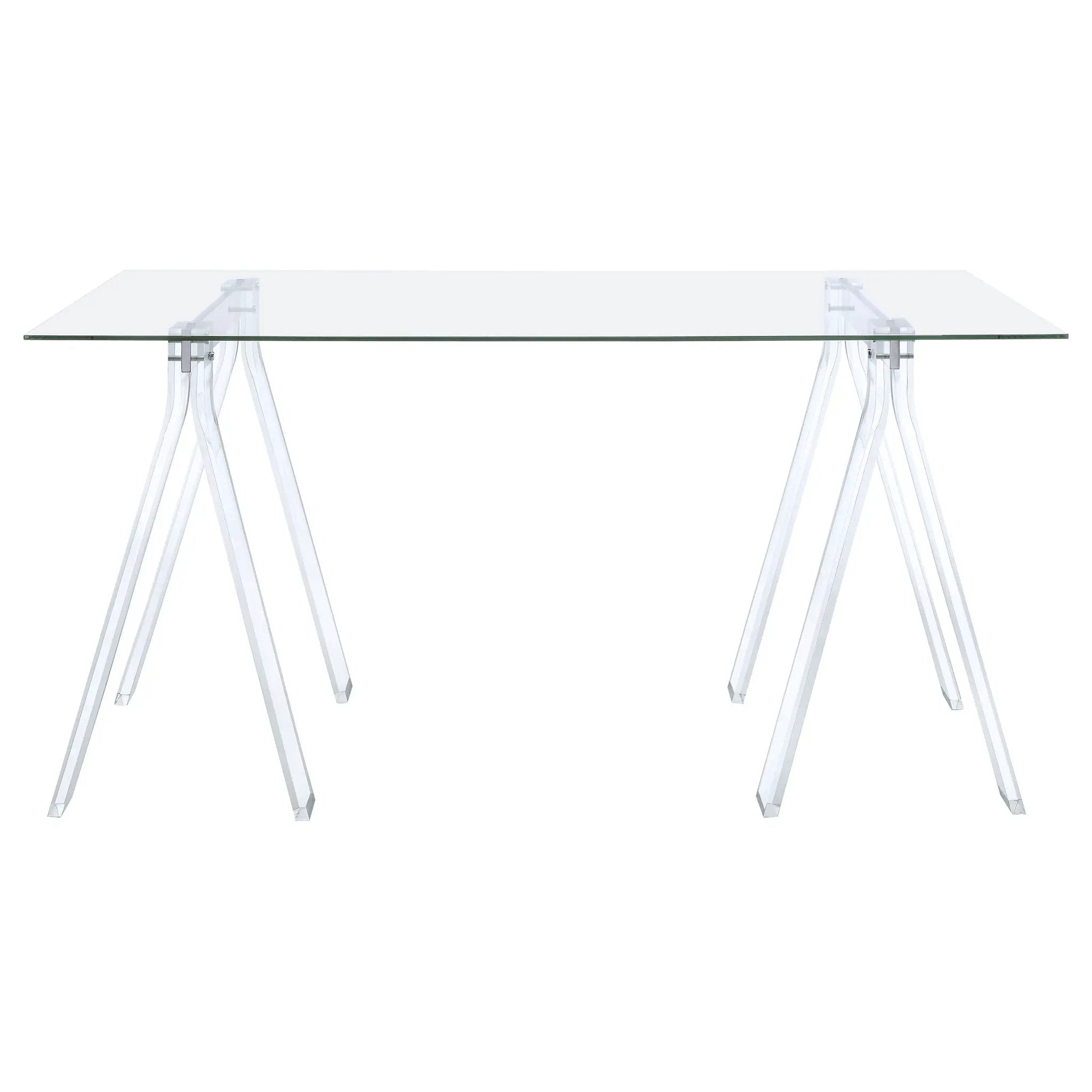 Amaturo 59-inch Glass Top Acrylic Writing Desk Clear by Unique Piece Furniture