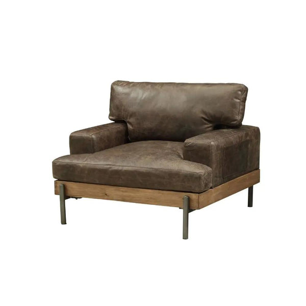 Silchester - Chair - Distress Chocolate Top Grain Leather & Oak