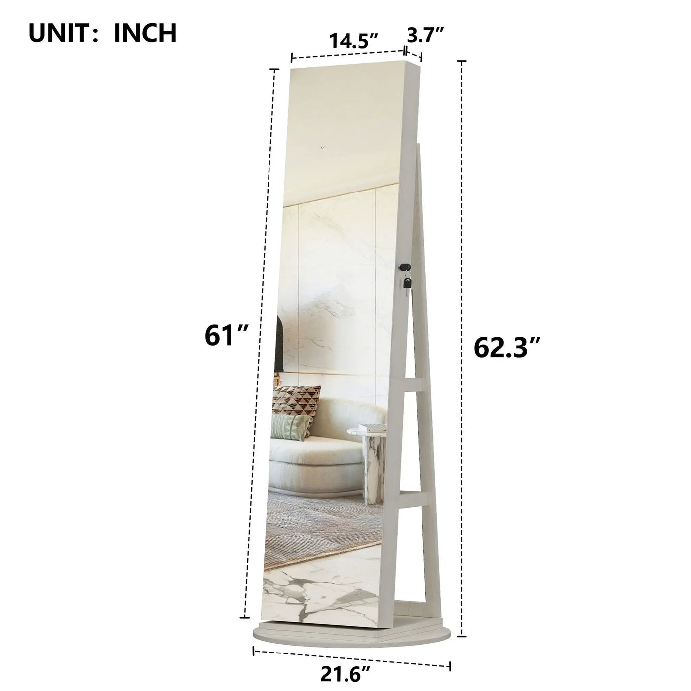 Swivel Jewelry Cabinet With Full Length Mirror by HouseOfZazla