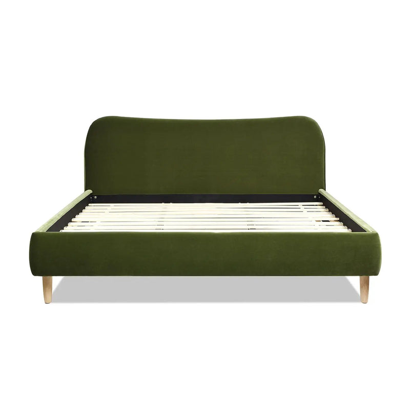 Roman - Curved Headboard Upholstered Platform Bed by HouseOfZazla