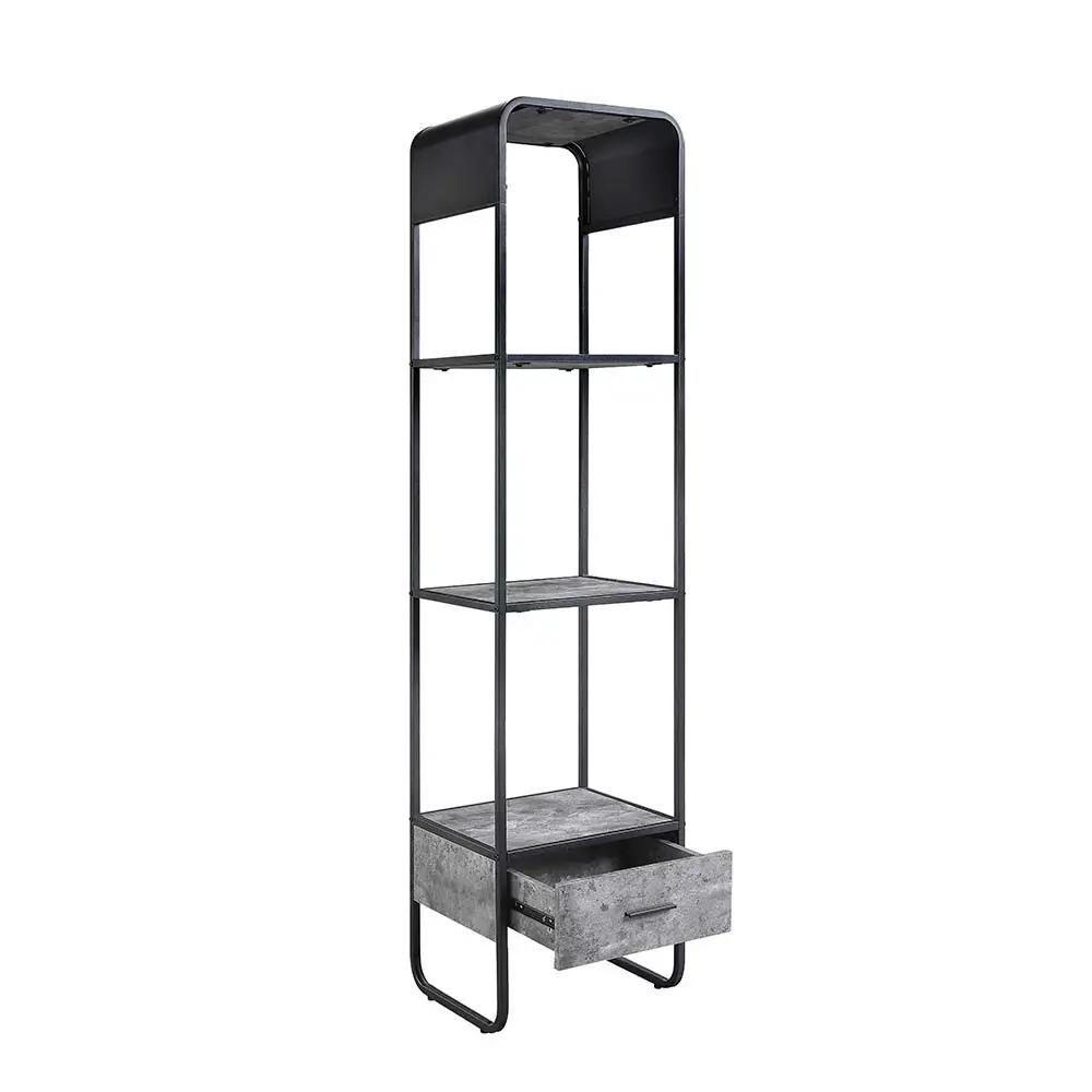 Raziela - TV Stand Side Pier - Concrete Gray & Black by Unique Piece Furniture