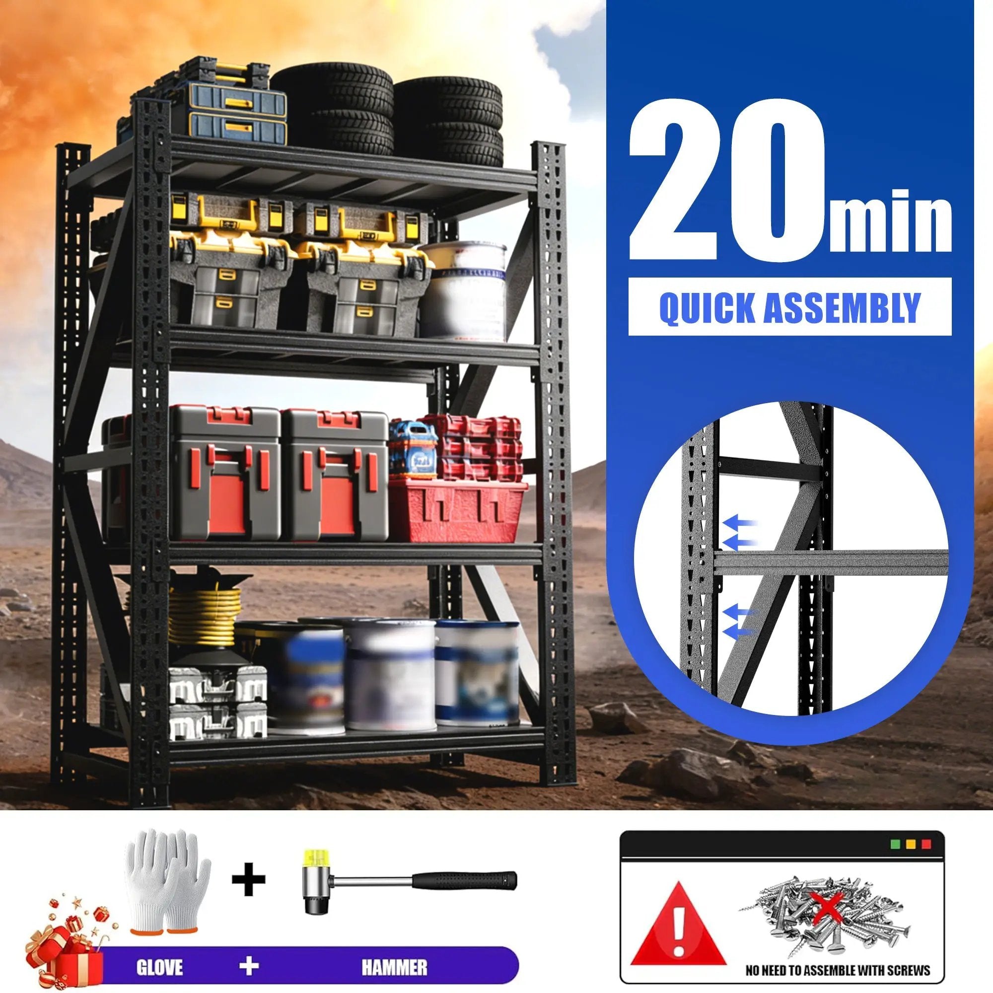 Heavy Duty Metal Adjustable Garage Shelves by HouseOfZazla