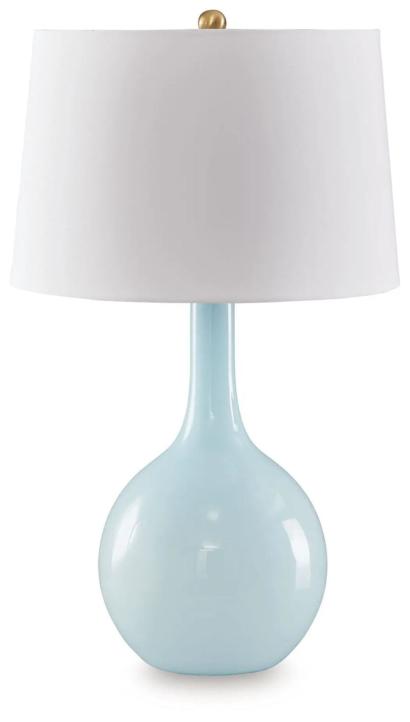 Rylanton - Glass Table Lamp - Aqua by Unique Piece Furniture