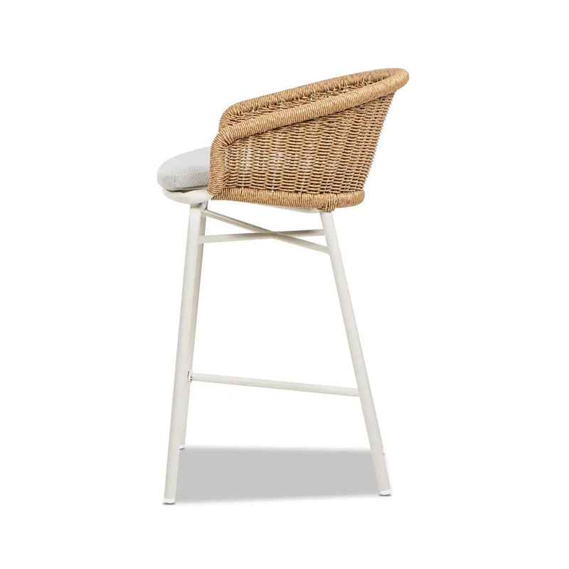 Santorini 28" Wicker Back Outdoor Bar Stool Set of 2 by HouseOfZazla