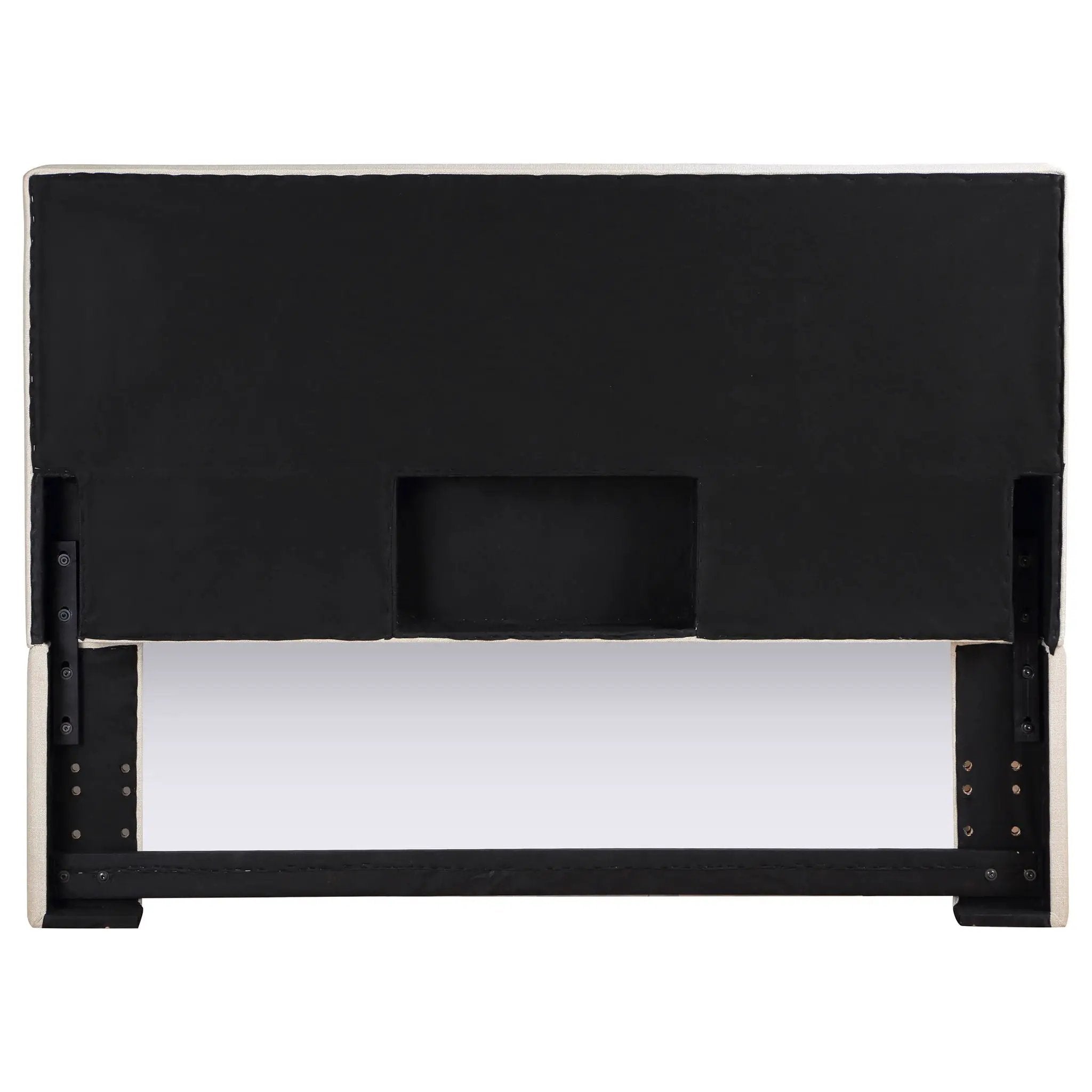 Pirro Upholstered Queen or Full Panel Headboard Sand by Unique Piece Furniture