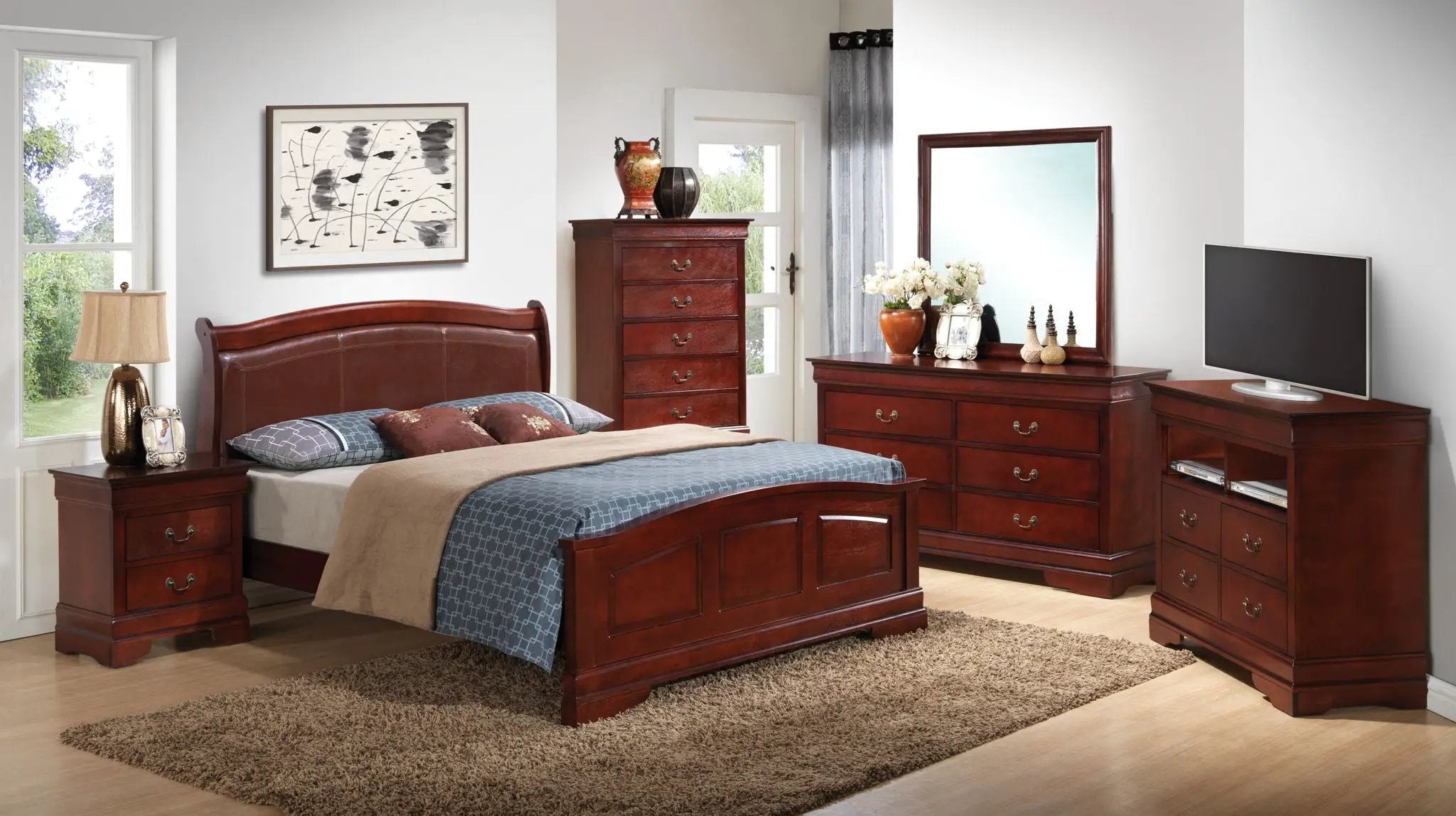 Panel Sleigh Bed Elegantly Crafted by Unique Piece Furniture