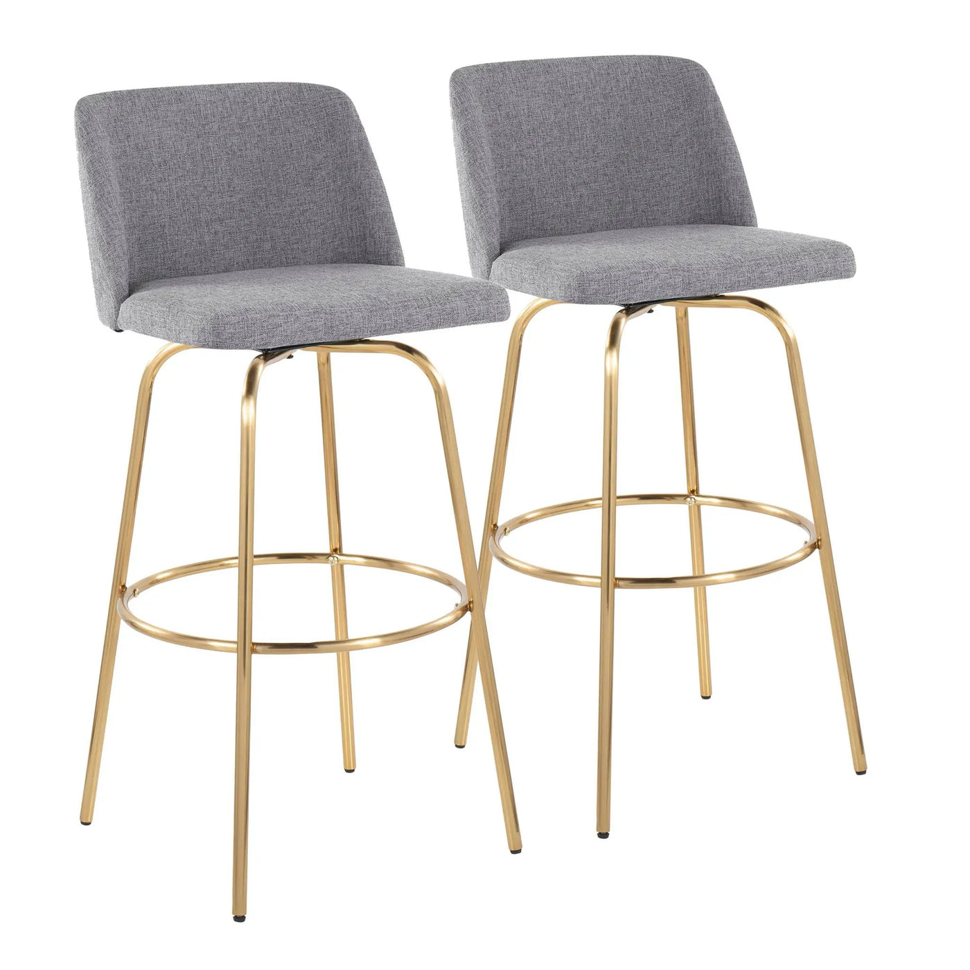 Toriano - Contemporary Fixed Height Barstool With Swivel And Round Footrest (Set of 2) by HouseOfZazla