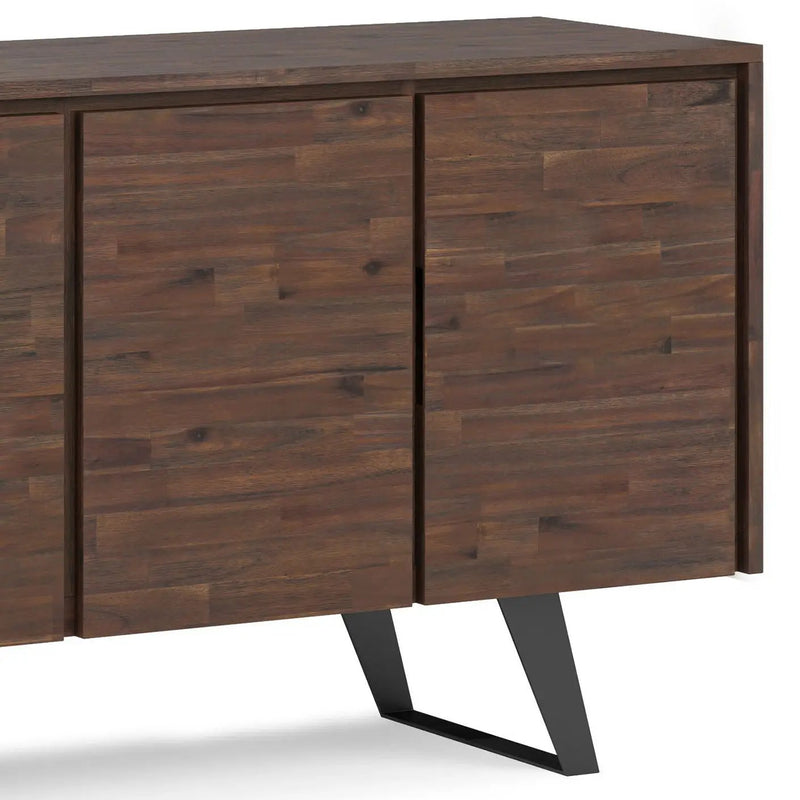 Lowry - Large 4 Door Sideboard Buffet - Distressed Charcoal Brown by Unique Piece Furniture