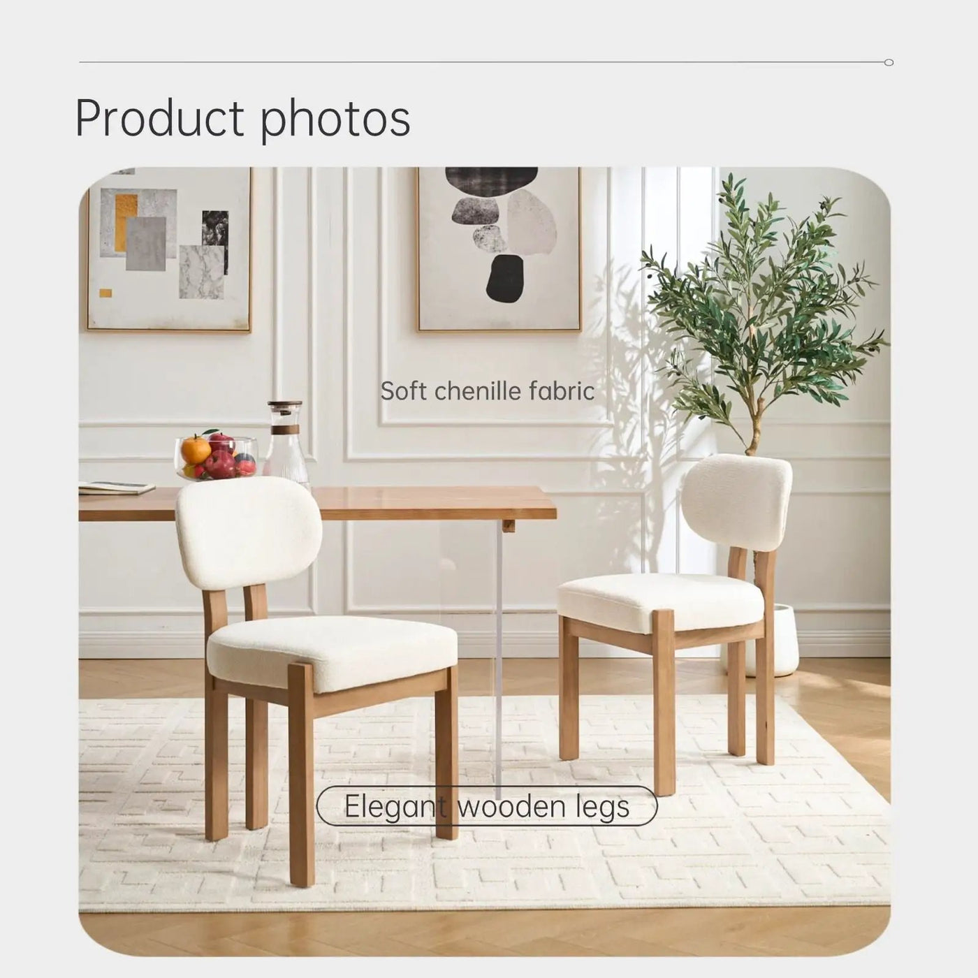 Dining Chairs With Ergonomic Backrest And Adjustable Feet (Set of 2) by Unique Piece Furniture