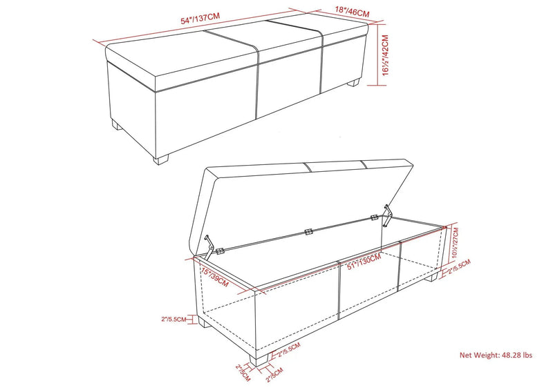 Avalon - Multifunctional Storage Ottoman Bench by HouseOfZazla