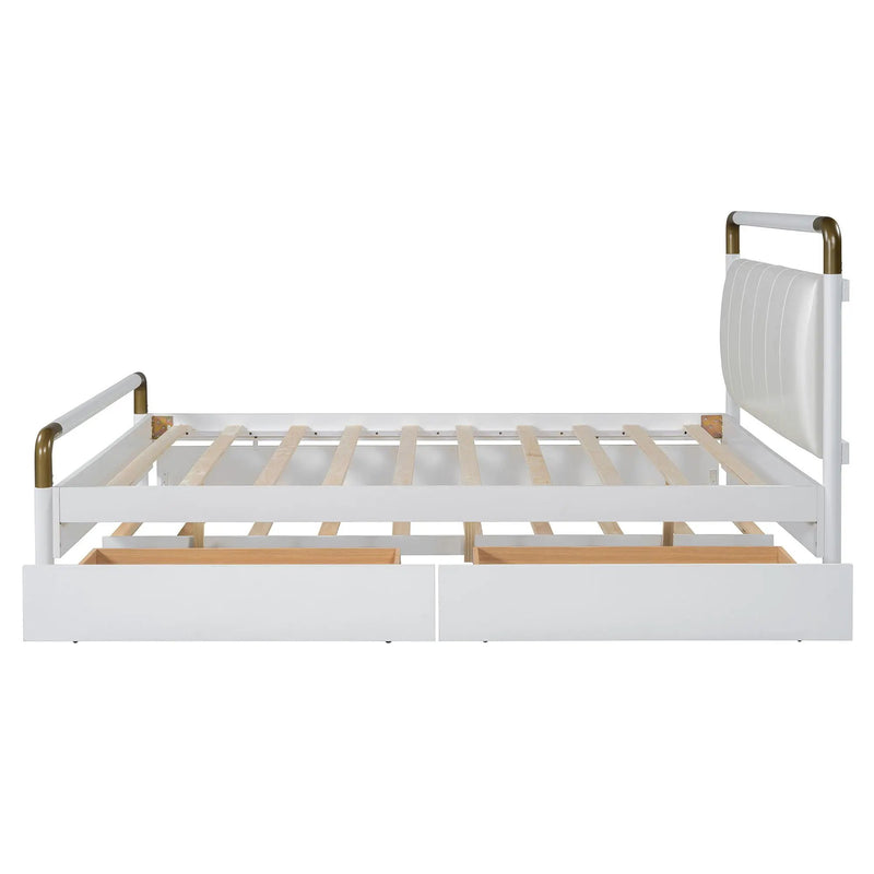 Storage Platform Bed, With 2 Big Drawers, Trundle by HouseOfZazla
