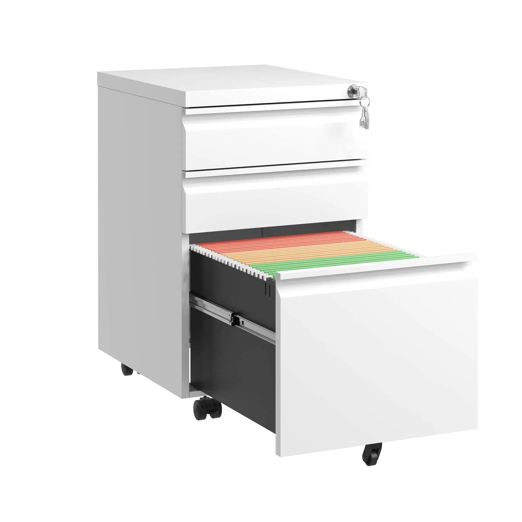 Metal Drawer Mobile File Cabinet With Lock For Home Office Organizer by Unique Piece Furniture