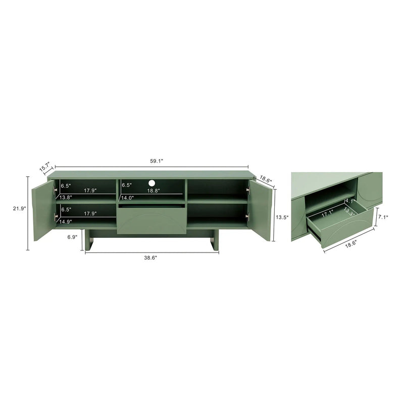 Ella - TV Stand With Adjustable Shelves by HouseOfZazla