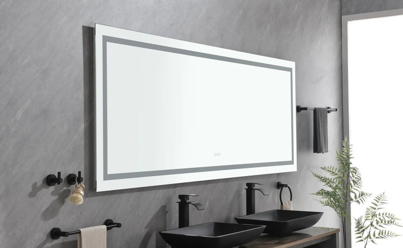 96 x 36 Inch LED Bathroom Mirror with Front and Backlight by HouseOfZazla