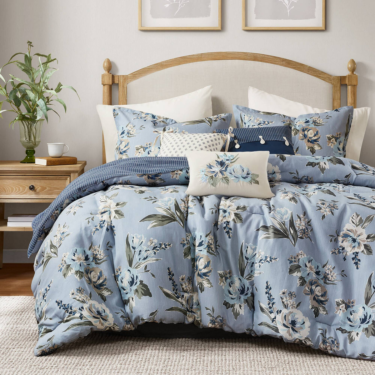 7PCS Cal King Vintage Floral Comforter Set, photo 2 of 10